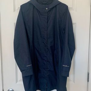 Eddie Bauer hooded raincoat.
